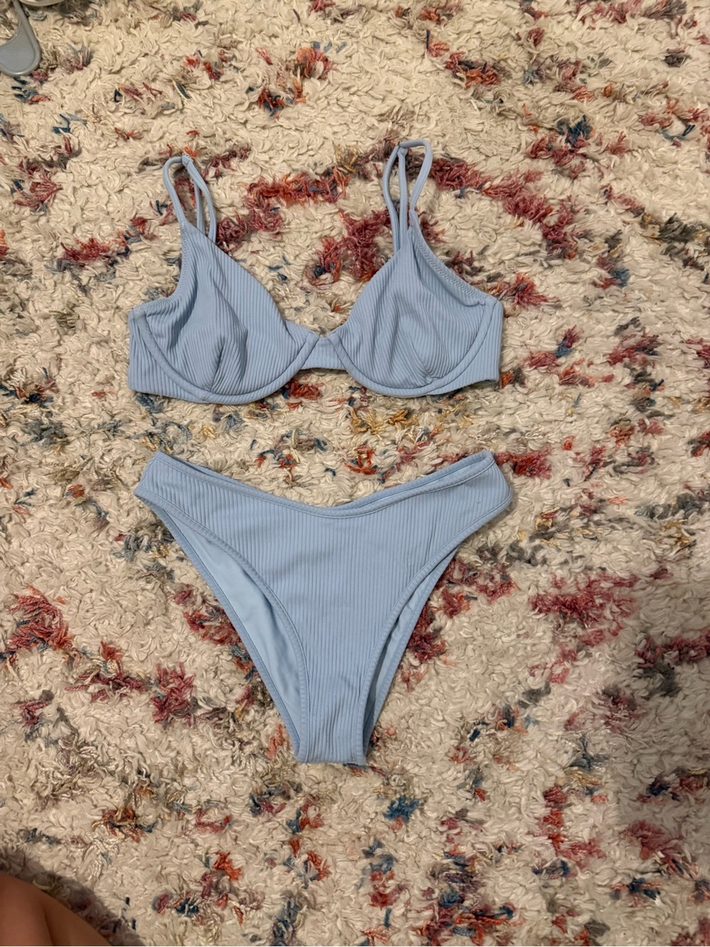 Montce Light Blue Ribbed Underwire Bikini Set